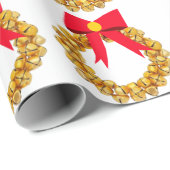 金ゴールドジンルベルリースホワイトラッピング紙 ラッピングペーパー (ロールコーナー)