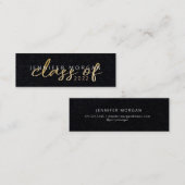 金ゴールドスお洒落クリプト | 卒業名カード スキニー名刺 (正面/裏面)