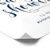 金ゴールドスはっきりしたクリプト赤ちゃんシャワー歓迎サイン ポスター (角)