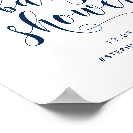 金ゴールドスはっきりしたクリプト赤ちゃんシャワー歓迎サイン ポスター (角)