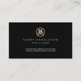 金ゴールドスイミングプールアイコンプールクリーナー名刺 名刺