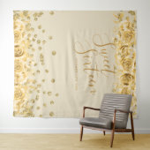 金ゴールドスイート16エレガントグリッター紙吹雪フローラ タペストリー (インサイチュ(横))