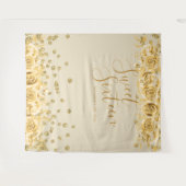 金ゴールドスイート16エレガントグリッター紙吹雪フローラ タペストリー (正面(横))