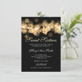 金ゴールドスイート16誕生日《写真》ぼけ味灯 招待状 (スタンド正面)