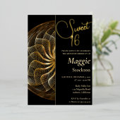 金ゴールドスウィート16招待状 箔招待状 (立ち正面)