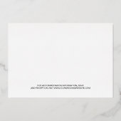 金ゴールドスエレガントクリプト文字オーバーレイ結婚写真 箔招待状 (裏面)