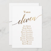 金ゴールドスエレガントクリプト表番号11シーティンググラフ 招待状 (正面/裏面)