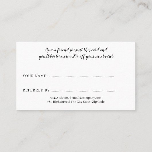 金ゴールドスエレガントクリプト(白黒) 紹介カード (裏面)