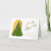 金ゴールドスエレガントクリプトQRロゴメリークリスマス カード (正面)