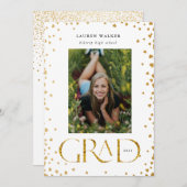 金ゴールドスエレガントパークル 招待状 (正面/裏面)