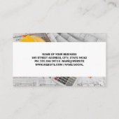 金ゴールドスカイスクレーパー建物 | ブループリント 名刺 (裏面)