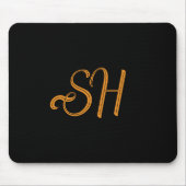 金ゴールドスカスタムクリプトイニシャル マウスパッド (正面)