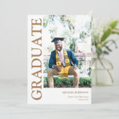 金ゴールドスカスタムクリプト写真の卒業 案内状 (スタンド正面)