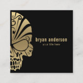 金ゴールドスカルタトゥーアーティスト名刺 スクエア名刺 (正面)