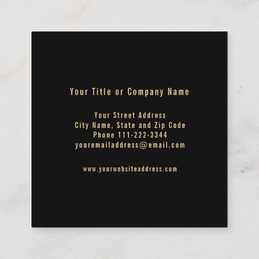 金ゴールドスカルタトゥーアーティスト名刺 スクエア名刺 (裏面)