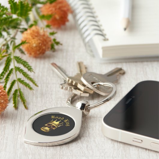 金ゴールドスカル キーホルダー (側面)