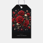 金ゴールドスカル&レッドローズスパークルゴシックグラマー ギフトタグ (裏面)