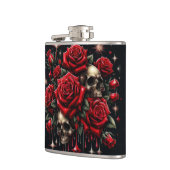 金ゴールドスカル&レッドローズスパークルゴシックグラマー フラスク (左)