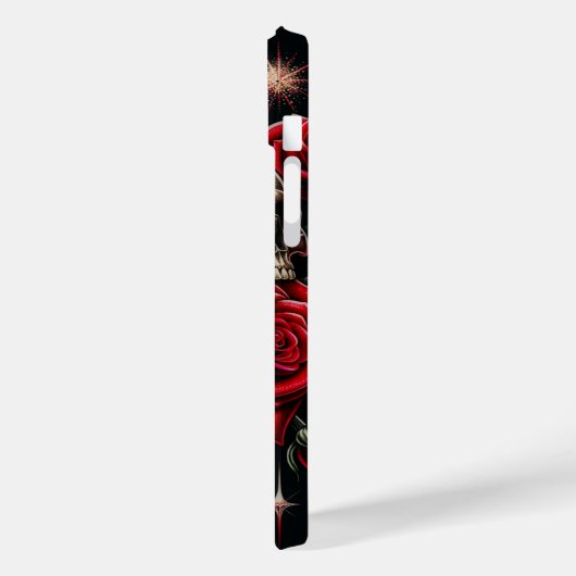 金ゴールドスカル&レッドローズスパークルゴシックグラマー Case-Mate iPhoneケース (裏面 / 左)