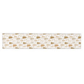 金ゴールドスカンジナビアスタイルクリスマスツリーパターン ミディアムテーブルランナー (横)