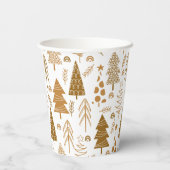 金ゴールドスカンジナビアスタイルクリスマス紙カップ 紙コップ (裏面)