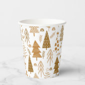 金ゴールドスカンジナビアスタイルクリスマス紙カップ 紙コップ (正面)