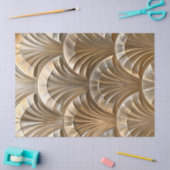 金ゴールドスキャロップパターンアールデコの分離 薄葉紙 (クラフト)