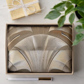 金ゴールドスキャロップパターンアールデコの分離 薄葉紙 (ギフト)