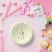 金ゴールドスキーとポール |レトロスキーイラストレーション ペーパーボウル (パーティー)