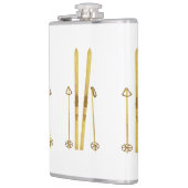 金ゴールドスキーとポール |ヴィンテージスキーイラストレーション フラスク (左)