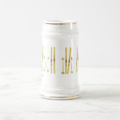 金ゴールドスキーポール |ヴィンテージスキーイラストレーションクリーム ビールジョッキ (中央)