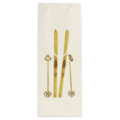 金ゴールドスキー&ポール |レトロスキーイラストレーション休日 ワインギフトバッグ (裏面)