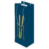 金ゴールドスキー&ポール |レトロスキーイラストレーション休日 ワインギフトバッグ (裏面アングル)