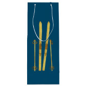 金ゴールドスキー&ポール |レトロスキーイラストレーション休日 ワインギフトバッグ (裏面)