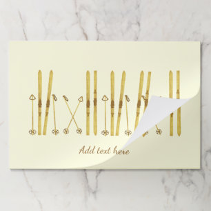 金ゴールドスキー  ヴィンテージスキークリーム紙ランチョンマット ペーパーパッド