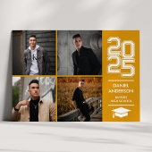 金ゴールドスクウェア写真モダン大学の卒業発表 招待状