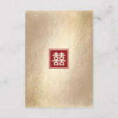 金ゴールドスクエアダブルハピネスシ中国のック結婚ズ エンクロージャーカード (裏面)