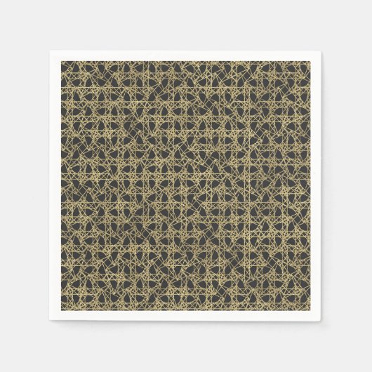 金ゴールドスクラッチゴールデンモダングラマーエレガントパーティー スタンダードカクテルナプキン (正面)