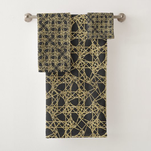 金ゴールドスクラッチモダンゴールデンユニークグラマー バスタオルセット (インサイチュ)