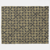 金ゴールドスクラッチモダンゴールデンユニークグラマー フリースブランケット (正面(横))