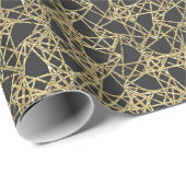 金ゴールドスクラッチモダンゴールデンユニークグラマー ラッピングペーパー (ロールコーナー)