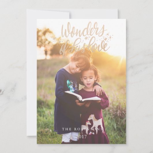 金ゴールドスクリフェイクプトワンダーズオブラブホリデーフォト シーズンカード (正面)