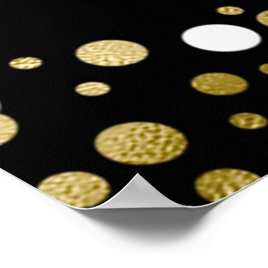 金ゴールドスクリプトおめでとうグラッドブラックウェルカムサイン ポスター (角)