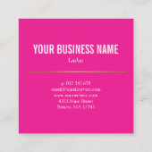 金ゴールドスクリプトと黒いまつげ スクエア名刺 (裏面)