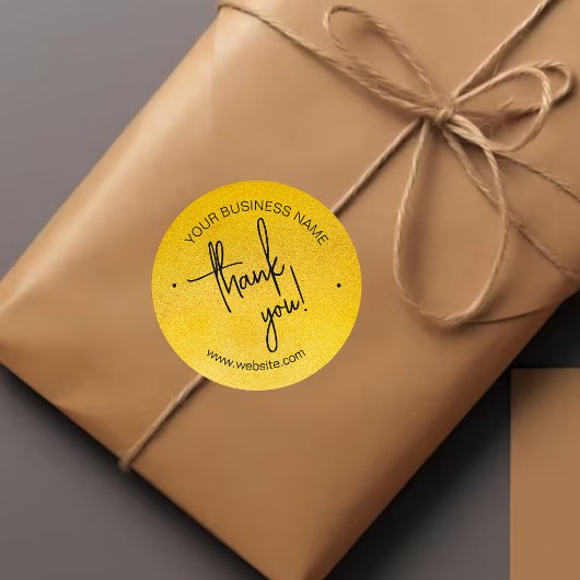 金ゴールドスクリプトによるBusiness Thank You ラウンドシール