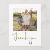 金ゴールドスクリプトの卒業写真のカスタム ポストカード (正面)