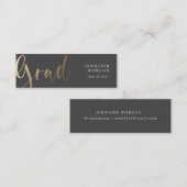 金ゴールドスクリプトの卒業名カード スキニー名刺 (正面/裏面)