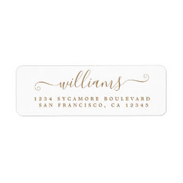 金ゴールドスクリプトの姓差出人住所ラベル ラベル