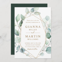 金ゴールドスクリプトの幾何学的な緑結婚の葉