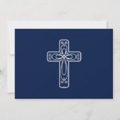 金ゴールドスクリプトの確認文字(Cross and Dove) 招待状 (裏面)